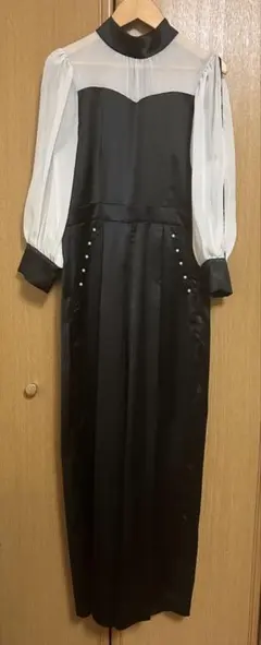 BONLECILL パンツドレス シアー袖 オールインワン