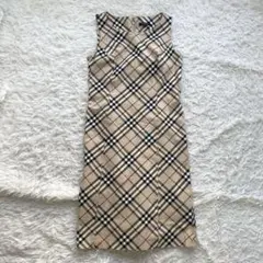 バーバリーロンドン　ノバチェック　ノースリーブ　ワンピース　ベージュ M 38