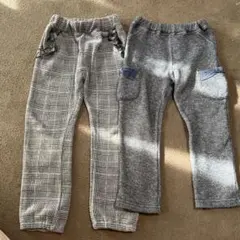 グレー系チェックカジュアルパンツ2点セット