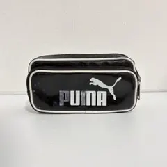 PUMA ペンケース ブラック エナメル調