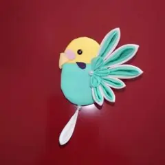 ハンドメイド　セキセイインコ　パステル　ブローチ