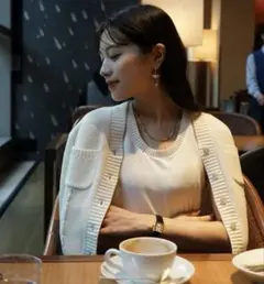 l'aube blanc Basket Knit Cardigan アンサンブル