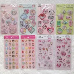 ディズニー ウォーターシール エポキシシール ぷっくりシール 8点セット セリア