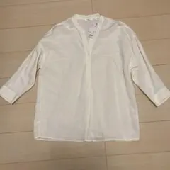 ★新品未使用★ ユニクロ 7分袖　リネンブレンドスキッパーシャツ　L