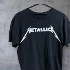 古着 METALLICA メタリカ ロゴデザイン バンドTシャツ バンT 黒