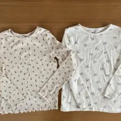 H&M 長袖カットソー 2枚セット (木の実、リボン)
