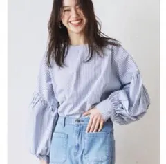 coca ストライプブラウス