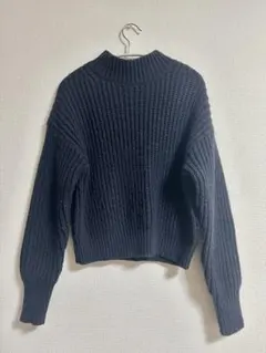 UNIQLO ダークネイビー リブ編みセーター S
