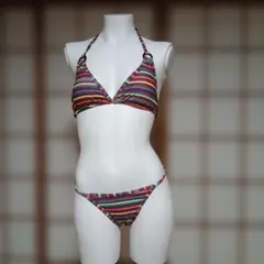 ストライプ三角ビキニ　新品　日本サイズMサイズ相当