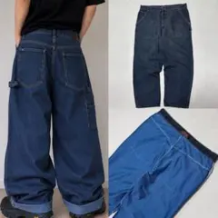 90s webs シャイニーデニム ペインター バギーパンツ W38 L30のサムネイル