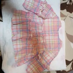 フリル付きチェック柄長袖シャツ 100cm