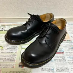 ドクターマーチン スティールトゥ 3ホール レザー ブラック UK9