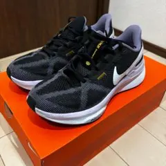 NIKE WMNSエアズームストラクチャー25 24.5cmランニングシューズ黒
