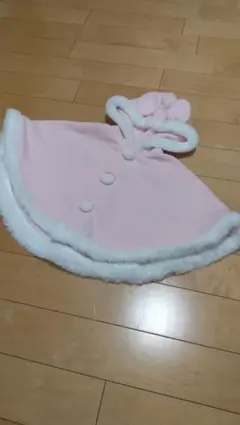 60-90cm 赤ちゃんの城 ピンク ポンチョ マント アウター Panko