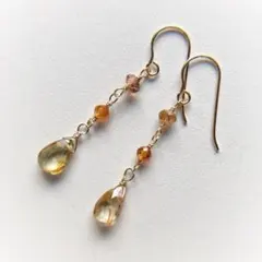 【SALE】（532）天然ジルコンのピアス 14kgf