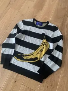 HALFMAN バナナ柄 ニットセーター M