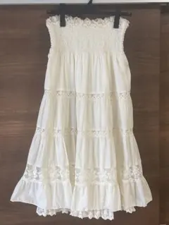 レストローズ　ベアトップワンピース　白