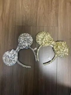 ディズニー　カチューシャ　スパンコール　まとめ売り　ミッキーミニー　シルバー ディズニー カチューシャ スパンコール まとめ売り ミッキーミニー