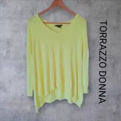 TORRAZZO DONNA　ニット 　レモンイエロー　黄色　Vネック