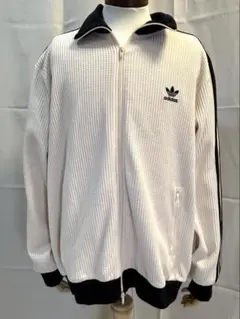【美品】adidas ワッフルニット トラックトップ ジャケット アイボリー