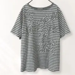 シンプルライフ 綿100% ボーダー 半袖Tシャツ カットソー 可愛い《e213のサムネイル