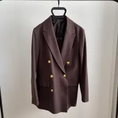 美品　SUIT SQUARE ブラウン ダブルブレストジャケット