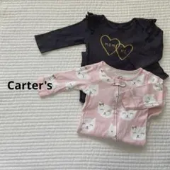 【匿名配送】6M Carter's カーターズ 長袖カバーオール 猫 女の子