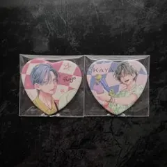 春の嵐とモンスター ハート型缶バッジ