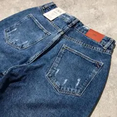 新品タグ付き【ZARA】ザラ MOM FIT ダメージ加工 デニムパンツ マム