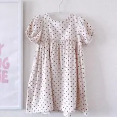 【100cm】リセマイン 小花柄半袖パフワンピースのサムネイル
