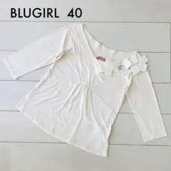 BLUGiRL【ブルーガール】長袖カットソー☆タグ付 定価 29400 BLUGiRL【ブルーガール】長袖カットソー☆タグ付 定価 29400