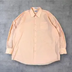 【Berlioni】イタリア長袖シャツ サーモンピンク メンズ3XLゆるダボ
