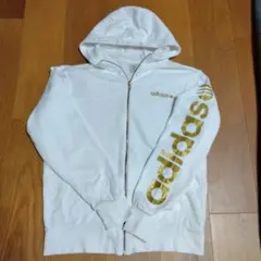 adidas NEO アディダス ネオ ジップアップ パーカー 白×金 M