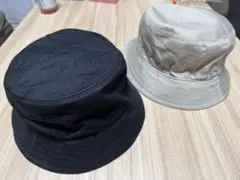 ユニクロバケットハット 黒とベージュ 2個セット