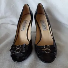 JIMMY CHOO ブラック オープントゥヒールのサムネイル