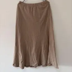 UNIQLO ベージュ コットンカットソーフレアスカート　XL