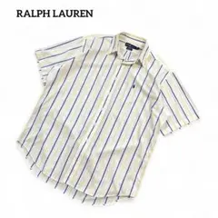 POLO ラルフローレン BLAKE ストライプ シャツ 半袖 L 刺繍