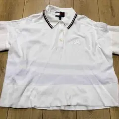 ホワイト ストライプ付き ポロシャツ 半袖　トミー