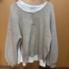 カプリシュレマージュ　ロンT レイヤード　ニット　ベージュ