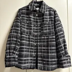 H&M ツイード チェック シャツ ジャケット S キルティング