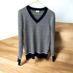 【人気ブランド・クミキョク】ストライプ Vネック ニット 長袖