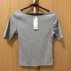 GU リブボートネックT
