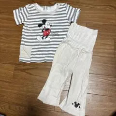 腹巻き付き　ミッキーマウス 半袖　ベビーパジャマセット 95cm