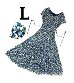 美品　ソニアジル　シャツ　ワンピース　　リバティ　コットン　リネン　花柄　Lのサムネイル