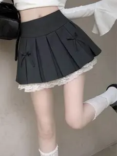 プリーツスカート グレー ミニスカート