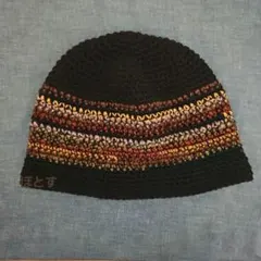 a142　秋冬春　クラッシャーハット クロシェハット　ニット帽