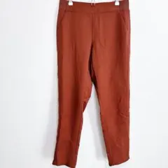 オレンジ ブラウン スリムフィットパンツ サイドポケット付き【S】