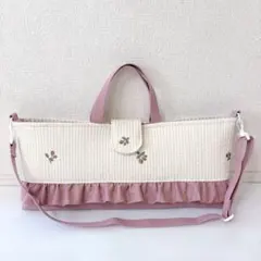 ファミリア×HOUSE OF ANLI カゴバック あひるとチェリーのビーズ柄 
