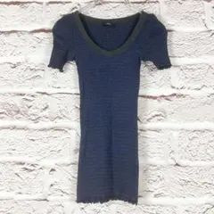 r433 INED ボーダーニット半袖 SS〜S