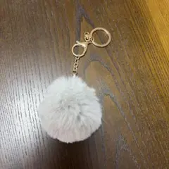 ファーチャーム グレー キーホルダー